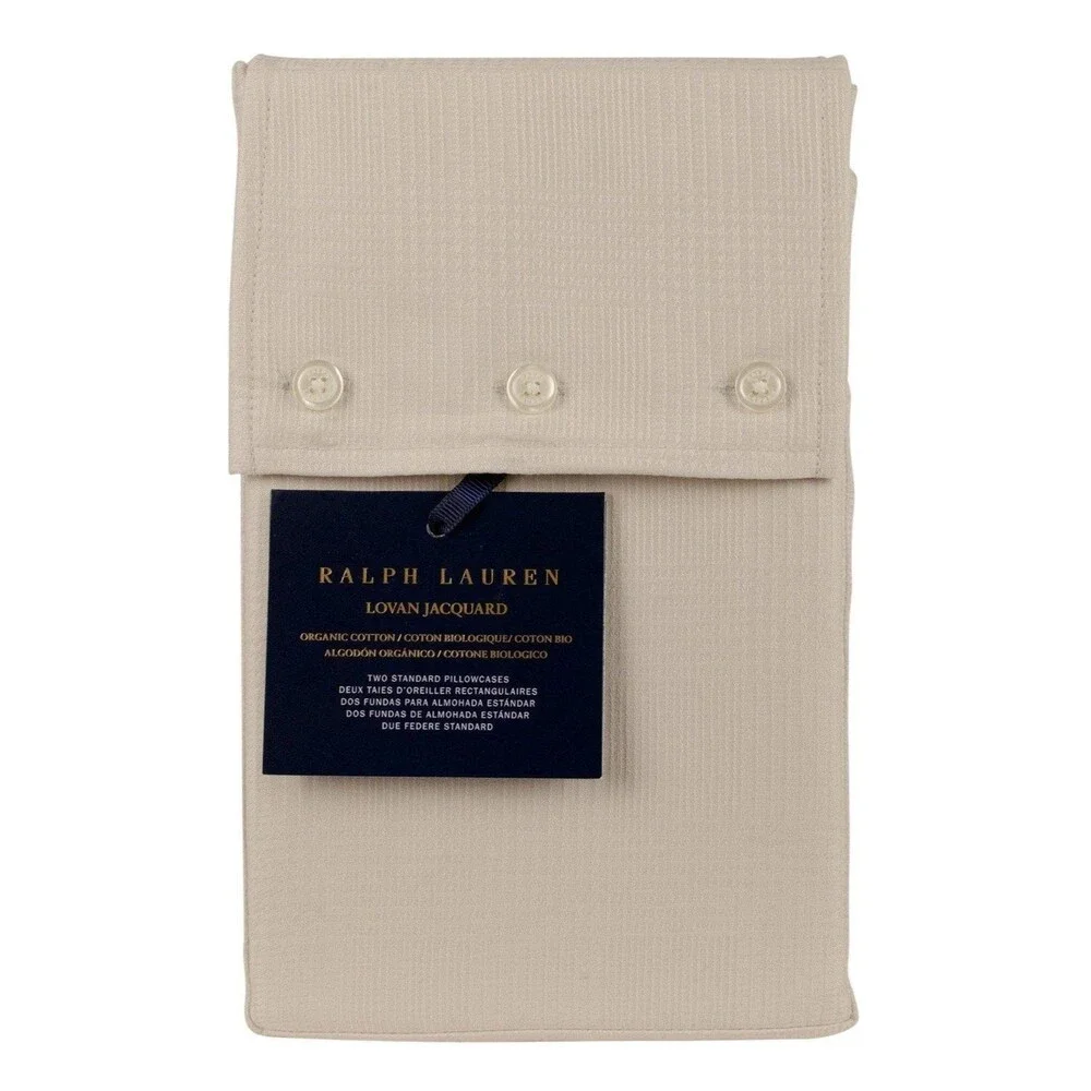 Ralph Lauren Home Lovan Jacquard 2 Standard Pillowcases Platinum 21 x 32 IN